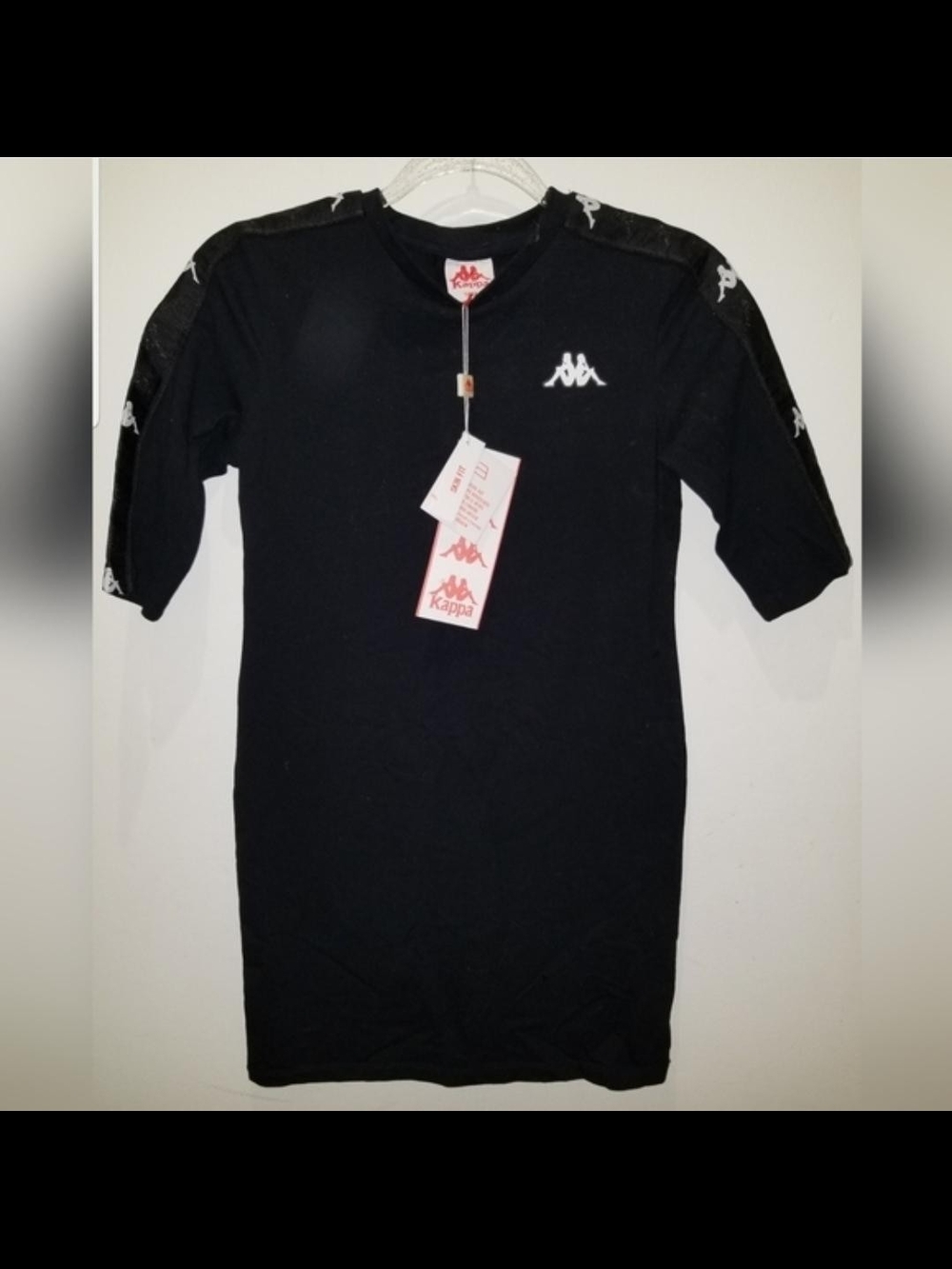 Kappa Dress Short Sleeve Tee with White Logo Tape Mini Size S